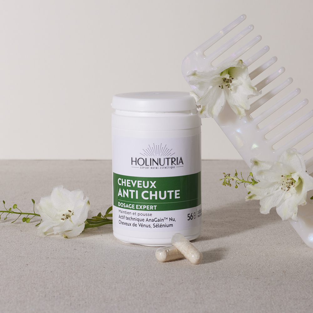 soin cheveux : complément alimentaire anti-chute de cheveux Holinutria