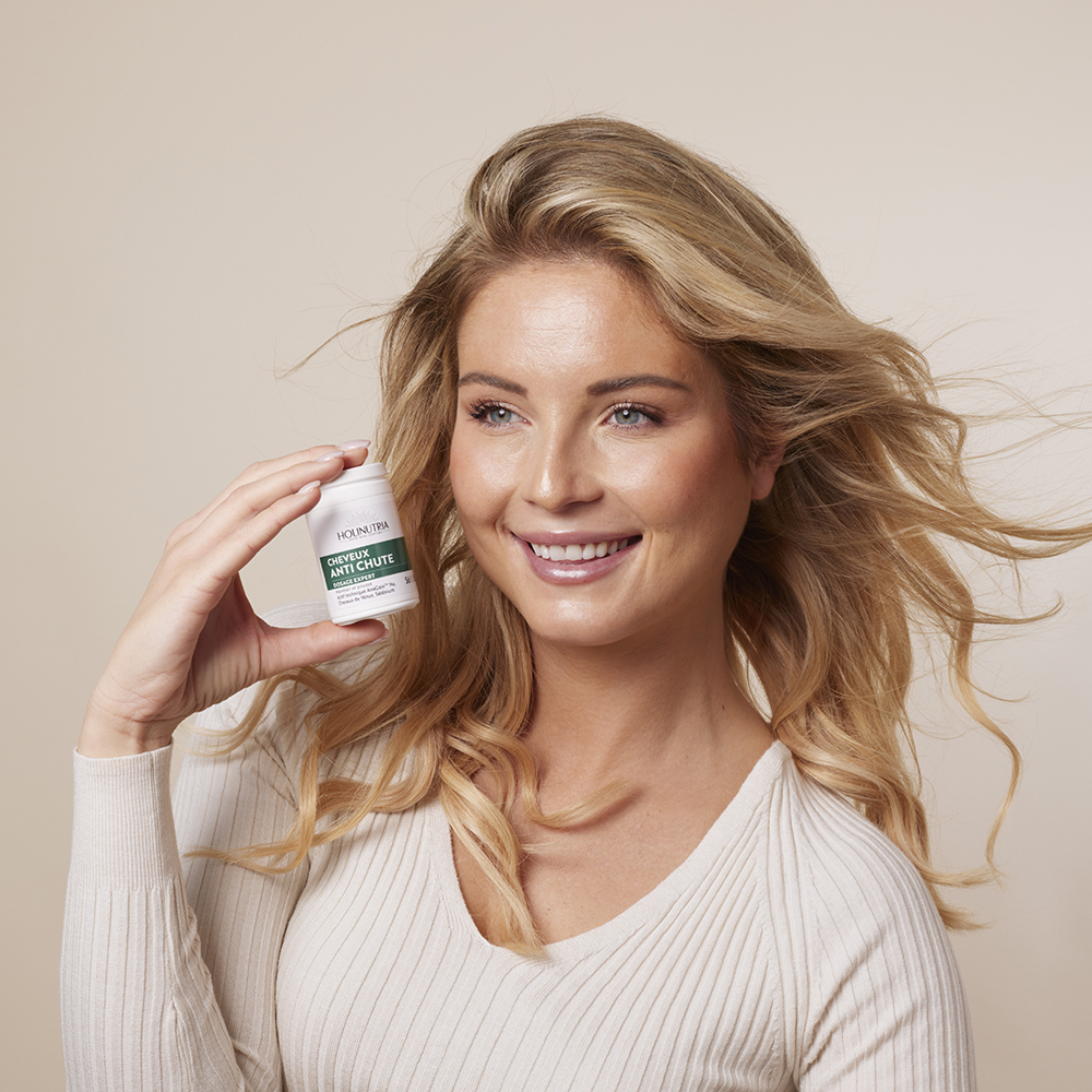 soin cheveux : complément alimentaire anti-chute de cheveux Holinutria